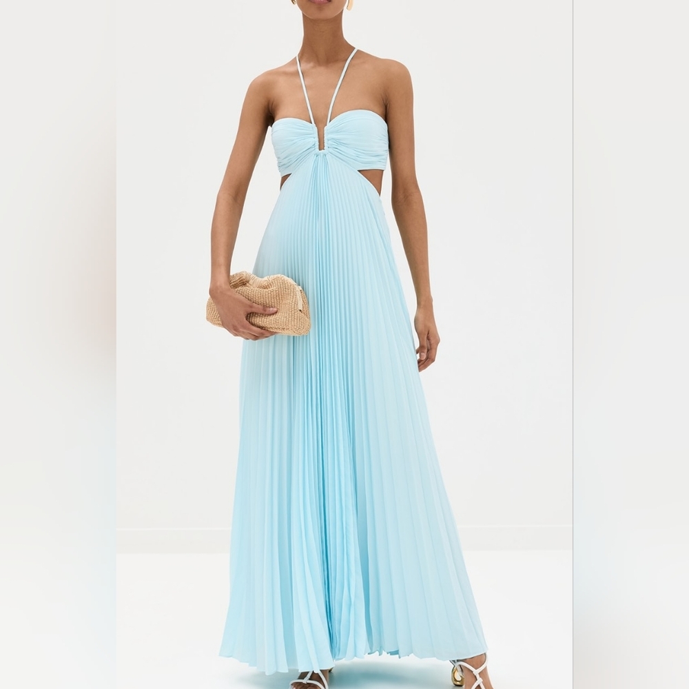 NWT A.L.C. Light Blue Pleated Maxi Dress